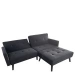Καναπές Κρεβάτι Γωνιακός ArteLibre ALFVIN Μαύρο Ύφασμα 211x158x83cm