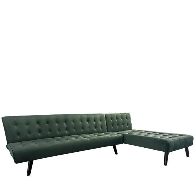 Καναπές Κρεβάτι Γωνιακός ArteLibre MAGUS Πράσινο Ύφασμα 254x77/163x74cm