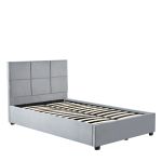 Κρεβάτι Μονό ArteLibre CLOUDREST Γκρι Ύφασμα 214x127.5x109cm (Στρώμα 120x200cm)