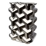 Βάζο Ορθογώνιο Κεραμικό Ασημί χρώμα 15X10X22Cm 15X10X22Cm