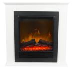 Ηλεκτρικό Τζάκι Επιτοίχιο 2xLED 1800W Λευκό/Μαύρο 70x22x71cm LUGANO