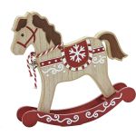 Χριστουγεννιάτικο Ξύλινο Αλογάκι Κούνια 17cm