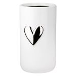 Βάζο Καρδιά Μοτίφ Κεραμικό Λευκό D9X16Cm D9X16Cm