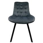 Καρέκλα Τραπεζαρίας ArteLibre BRISA Γκρι/Μαύρο Βελούδο/Μέταλλο 53x60x85cm