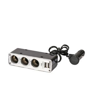 Φορτιστής Αυτοκινήτου Διπλός Με 3 12-24V 5A Υποδοχές Και 2 USB Θύρες 5V 3.1A ALL RIDE
