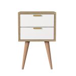 Κομοδίνο ArteLibre KITHIRA Φυσικό/Λευκό Μελαμίνη 40x35x61cm