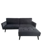 Καναπές Κρεβάτι Γωνιακός ArteLibre ALFVIN Μαύρο Ύφασμα 211x158x83cm