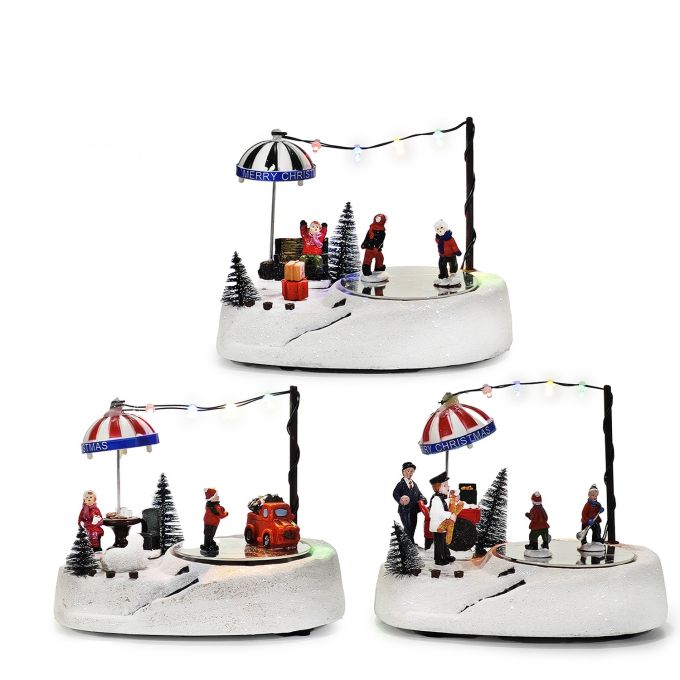 Χριστουγεννιάτικο Σκηνικό Με Φως, Μουσική Και Κίνηση 14cm Σε 3 Σχέδια