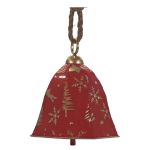 Χριστουγεννιάτικο Κρεμαστό Διακοσμητικό Καμπάνα Με Γιούτα Κόκκινο/Χρυσό