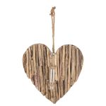 Διακοσμητικό Κρεμαστό ArteLibre Καρδιά Με Δοκιμαστικό Σωλήνα Φυσικό Ξύλο 5x30x30cm