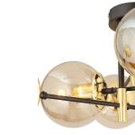 Φωτιστικό Κρεμαστό ArteLibre MAR Πολύφωτο Χρυσό/Μελί Μέταλλο/Γυαλί 70x35cm