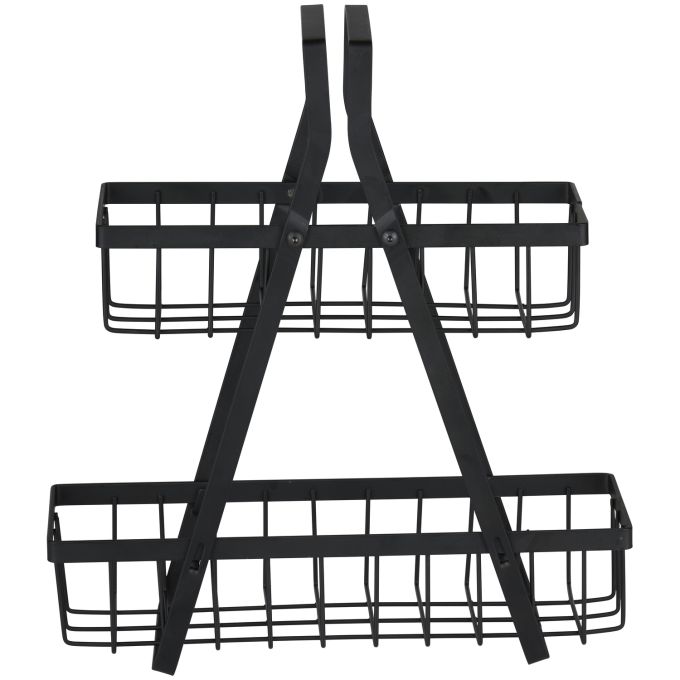 Ράφι Διώροφο Μαύρο Μέταλλο 10x25.5x28cm