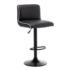 Σκαμπό Bar ArteLibre ARMOR Με Πλάτη Πτυσσόμενο Μαύρο/Λευκό PU/Μέταλλο 45x48x86-107.5cm