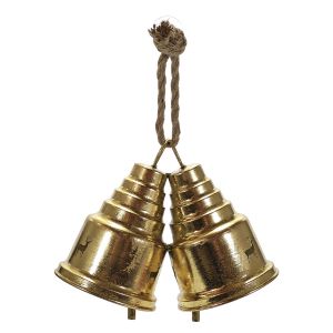 Χριστουγεννιάτικο Κρεμαστό Διακοσμητικό 2 Καμπάνες Χρυσό 22cm