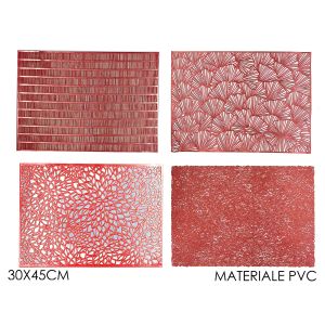 Σουπλά Παραλληλόγραμμο Κόκκινο PVC 30x45cm Σε 4 Σχέδια