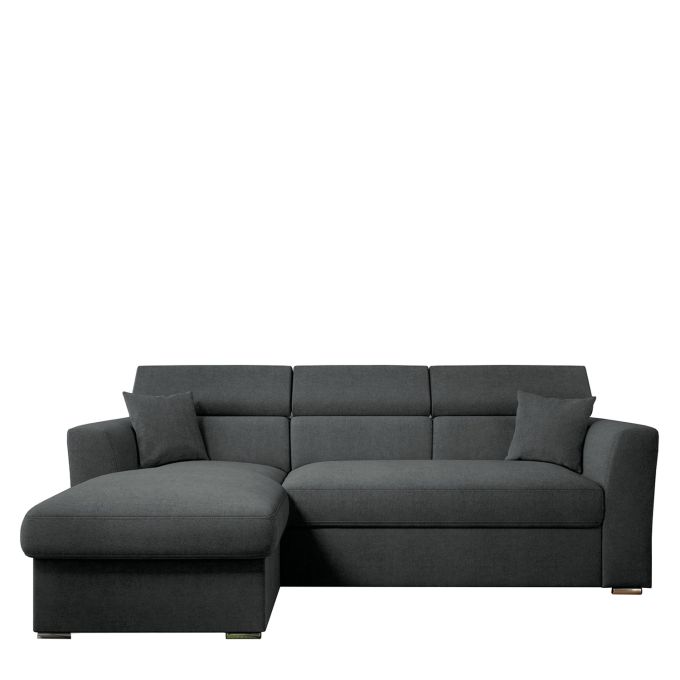 Καναπές Γωνιακός ArteLibre Αριστερή Γωνία AUDREY Σκούρο Γκρι 243x174x80/91cm