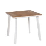Τραπέζι Κήπου ArteLibre EPUPA Λευκό/Καρυδί Αλουμίνιο/Ξύλο 80x80x73cm