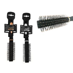 Βούρτσα Μαλλιών Μαλακή Λαβή Μαύρο Πλαστικό Φ4x24cm Σε 2 Αποχρώσεις