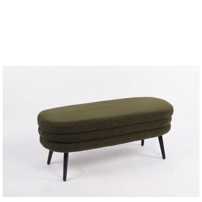 Παγκάκι Ottoman ArteLibre TONDO Πράσινο Ύφασμα Teddy/Μέταλλο 42x112x44cm