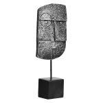 Γλυπτική Μοτίβο Προσώπου Συνθετική Ρητίνη Ασημί Χρώμα 2 Ποικιλία 10X5X24Cm 10X5X24Cm