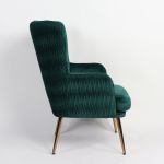 Πολυθρόνα ArteLibre KOLDENREE Πράσινο Βελούδο/Μέταλλο/Ξύλο 74x72x91cm