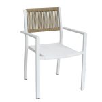 Πολυθρόνα Κήπου ArteLibre HORUS Λευκό/Καφέ Αλουμίνιο/Rattan 56x58x83cm