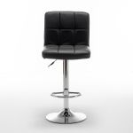 Σκαμπό Bar ArteLibre DIN Με Πλάτη Πτυσσόμενο Μαύρο PVC/Μέταλλο 44x50x92-113cm