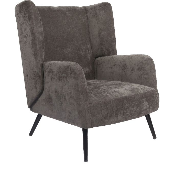 Πολυθρόνα ArteLibre NORA Γκρι Ύφασμα/Μέταλλο 100x80x89cm