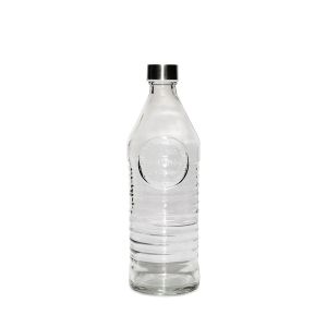 Φιάλη Σε Σχήμα Μπουκαλιού Με Μεταλλικό Πώμα Διάφανο Γυαλί 1lt