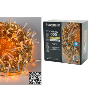 1000 LED Εσωτ. & Εξωτ. Χώρου Με 8 Προγράμματα Χρυσό Φως Διάφανο Καλώδιο Μη Επεκτεινόμενο 31V 22m