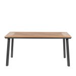 Τραπέζι Κήπου ArteLibre EPUPA Μαύρο/Καρυδί Αλουμίνιο/Ξύλο 160x90x73cm