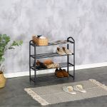 Παπουτσοθήκη ArteLibre REAGAN Με 4 Ράφια Μαύρο Μέταλλο 62x20x62cm