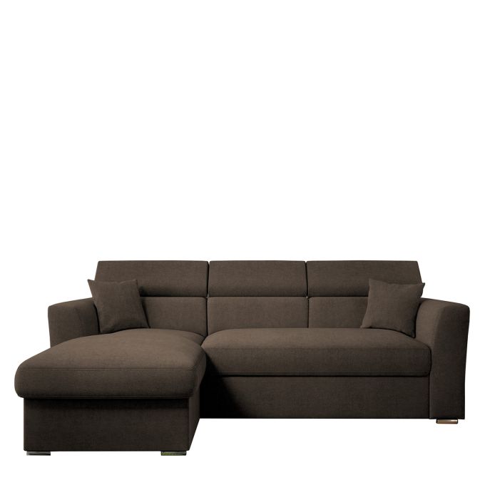 Καναπές Γωνιακός ArteLibre Αριστερή Γωνία AUDREY Σκούρο Καφέ 243x174x80/91cm