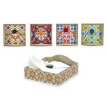 Χαρτοπετσετοθήκη Με Βαρίδιο Σχέδιο Zahira Ξύλο 18.6x18.6x5cm Σε 4 Σχέδια