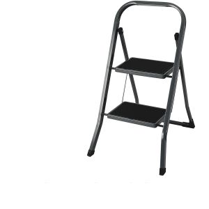 Σκαμπό EasyClimb Ατσάλι Μαύρο/Ασημί 46.5x54x81cm 2Τμχ