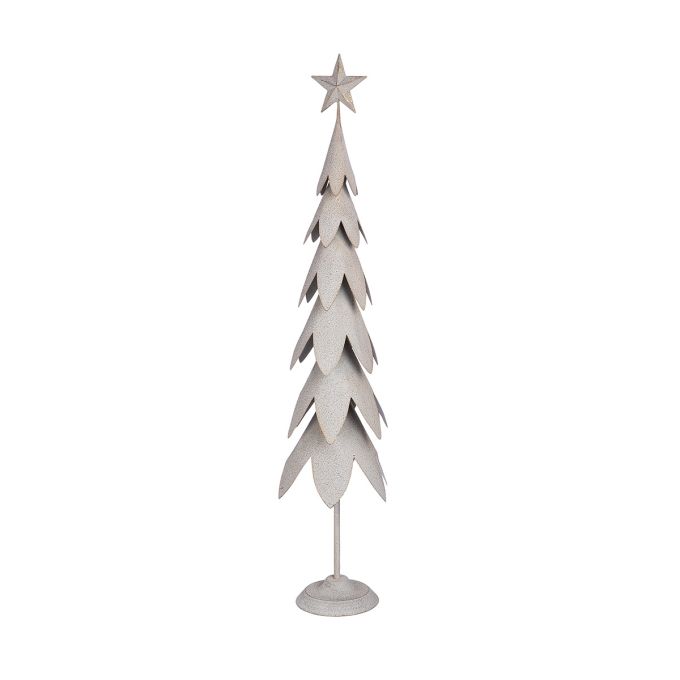 Διακοσμητικό Αντικείμενο Χριστουγεννιάτικο Δέντρο 'Yukon' Μέταλλο Γκρι 21x89cm