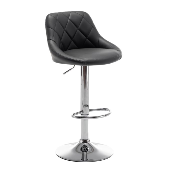 Σκαμπό Bar ArteLibre GARSA Με Πλάτη Πτυσσόμενο Μαύρο PU/Μέταλλο 46x46x83-105cm