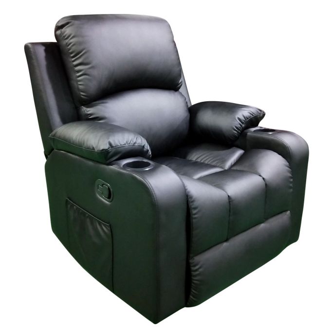 Πολυθρόνα ArteLibre Relax BELLADONA Μαύρο PU 91x102x112cm