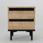 Κομοδίνο ArteLibre ABBOT Φυσικό/Μαύρο Μοριοσανίδα/Μελαμίνη 40x35x50.6cm