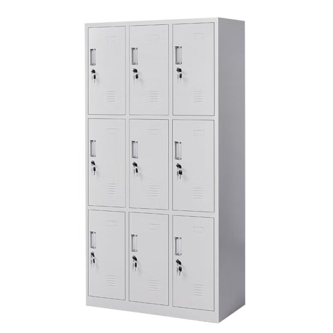 Φοριαμός ArteLibre 9 Θέσεων EARNUR Ανοιχτό Γκρι Μέταλλο 90x45x185cm