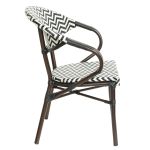 Πολυθρόνα Κήπου ArteLibre HARUTO Λευκό/Μαύρο/Καφέ Μπαμπού/Rattan 57x57x82cm