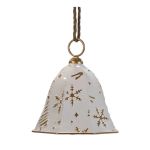 Χριστουγεννιάτικο Κρεμαστό Διακοσμητικό Καμπάνα Λευκό/Χρυσό 19.5x24cm