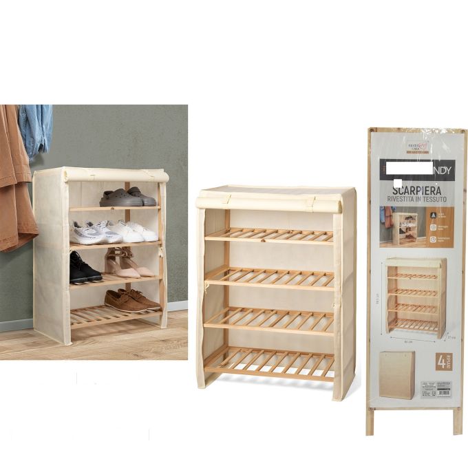 Παπουτσοθήκη Woodhandy Μπεζ/Ξύλο 63x27.5x88.5cm