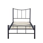 Κρεβάτι Μονό ArteLibre ROSE Μαύρο Μέταλλο 208x93.8x100cm (Στρώμα 90x200cm)