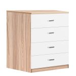 Συρταριέρα ArteLibre EMELIE Φυσικό/Λευκό Μοριοσανίδα/Μελαμίνη 60x40x90cm