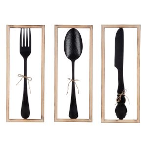 Wall Relief "Vintage Cutlery" Μέταλλο Μαύρο PU Pcs. Assorted 30x3x80cm