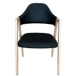 Καρέκλα Τραπεζαρίας ArteLibre SOLANA Μαύρο/Φυσικό PU/Μέταλλο 51x51x81cm