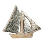 Διακοσμητικό Αντικείμενο Σκάφος Ξύλο Mango Φυσικά Χρώματα 30X3X24Cm 30X3X24Cm