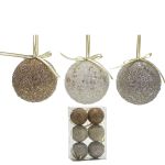 Χριστουγεννιάτικη Μπάλα Rose Gold 80mm Σετ 6Τμχ