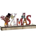 Φωτιζόμενη Χριστουγεννιάτικη Διακόσμηση Gingerbread 35x5x16cm